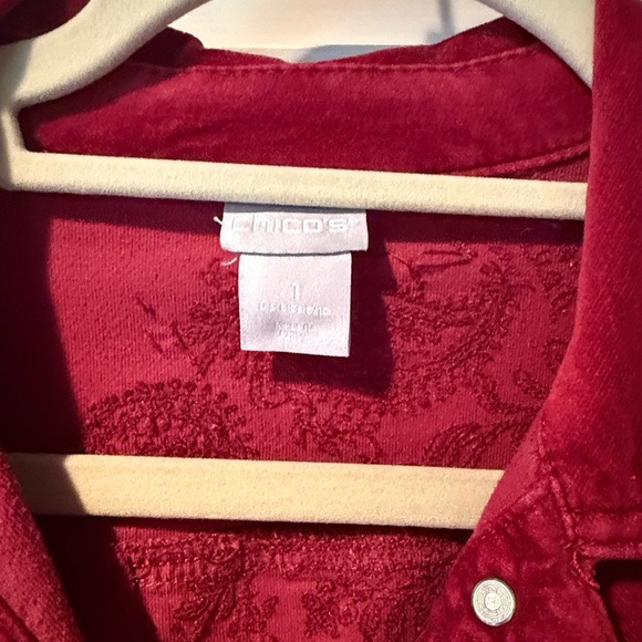 Chico's Vibrant Red Jean Jacket - Picture 4 of 5